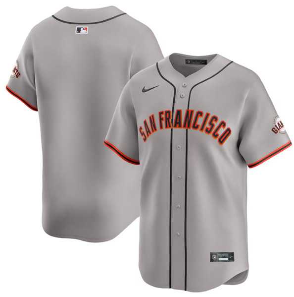 Mens San Francisco Giants Blank Gray Away Limited Stitched Baseball Jersey Dzhi